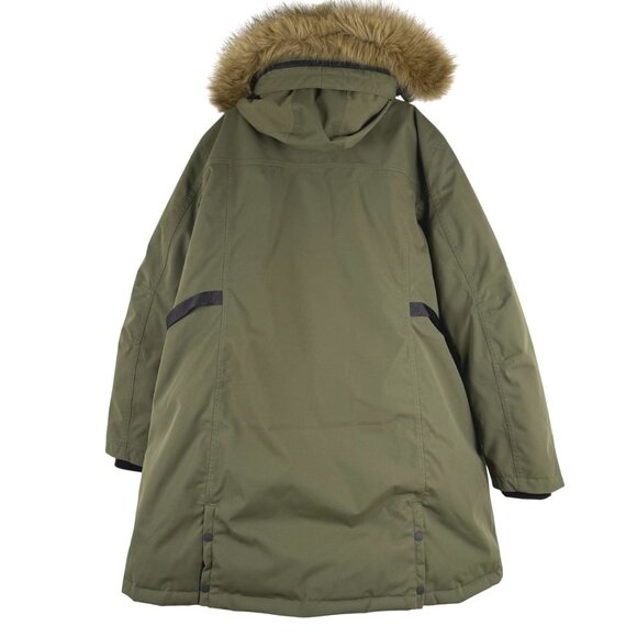 L.L. Bean Maine Mountain Parka Down Coat Womens 3X Green Faux Fur Tek CJ-2207 - Picture 7 of 11